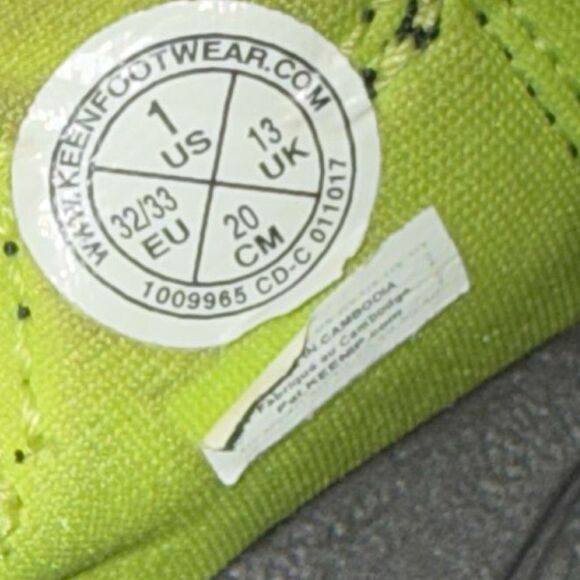 Keen Little Kids' Newport H2 Black/Neon Green Sandal Size 1 - Picture 7 of 7